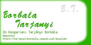 borbala tarjanyi business card